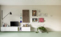 TV unit and Artwork on wall in Barbican Apartment London