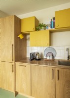 Retro kitchen cabinets in Barbican apartment 