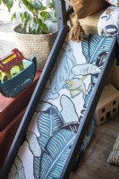Slide from bunk bed with jungle themed pattern