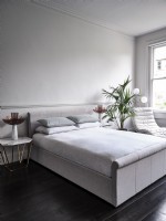 Minimal bedroom in muted tones