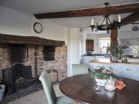 Country kitchen with exposed brickwork