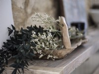 Close up of dried flower arrangement
