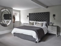 Grey and white bedroom 