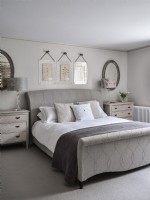 Symmetrical bedroom with double bed