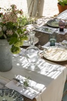 Detail of outdoor dining table 