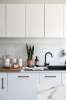 Modern monochrome kitchen units and sink