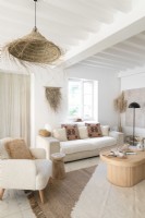 Modern country style living room decorated in neutral tones