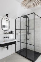 Modern monochrome bathroom - shower cubicle