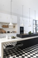 Contemporary monochrome kitchen-diner