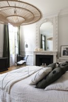 Classic style bedroom with French windows