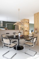 Modern dining area in open plan living space