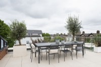 Roof terrace with outdoor dining table