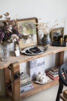Vintage items on reclaimed wooden work bench