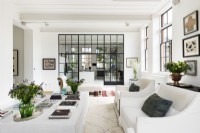 Modern classic living room with crittall door.
