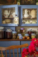 Blue sideboard with preserves