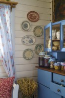 Blue sideboard with preserves