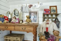 Dressing table with vintage toys in the children's room