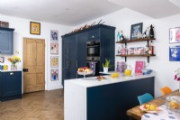 Blue and white modern kitchen