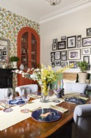 Dining room with gallery wall display