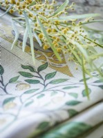 Detail of fabrics and flowers