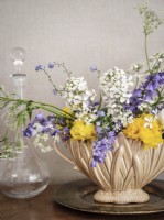 Dining room sideboard flower arrangement