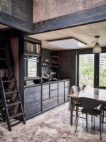 Wooden kitchen and dining area
