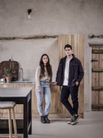 Portrait of homeowners Sophie and Rich Vermont in the Open plan Kitchen