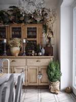 Classic country detail of dining room dresser
