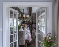 View through internal door to country dining room.