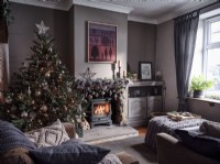 Country Christmas Living Room  