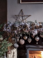 Detail of christmas Mantel place 