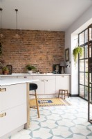 Pale pink eclectic kitchen