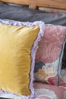 Detail of colourful soft furnishings