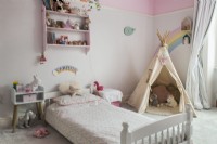 Play tepee in childrens bedroom 
