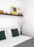 Detail of small contemporary bedroom
