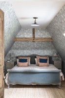 Small country bedroom in attic space
