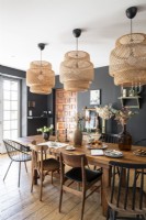 Black and brown modern country dining room