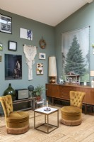 Vintage furniture in eclectic living room