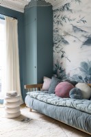 Painted feature wall in bedroom with daybed