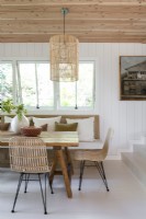 Modern white and wooden country dining room