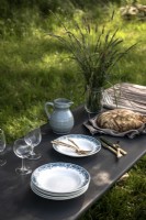Detail of outdoor dining table