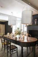 Grey and white modern country dining room