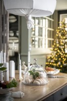 Christmas tree and cakes in modern country dining room