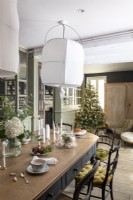Country dining room decorated for Christmas