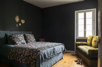 Black painted bedroom