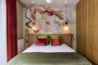 Colourful Modern bedroom with fresco