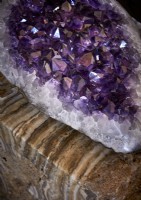 Detail of large rock of purple crystal