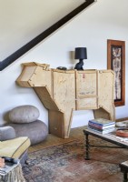 Cow shaped sideboard in country living room