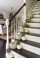 Even the staircase gets a fall touch with more gourds lining the steps.