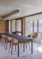Modern dining room with sea views